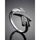 Ultra Stylish Silver Crystal Ring, Ring Size: 8 / 18, image , picture 2