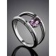 Sterling Silver Ring With Oval Amethyst Centerstone, Ring Size: 7 / 17.5, image , picture 2