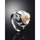 Silver Cocktail Ring With Cultured Pearl And Crystal The Serene, Ring Size: 7 / 17.5, image , picture 2