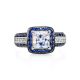 Silver Statement Ring With Blue and White Crystals, Ring Size: 7 / 17.5, image , picture 4