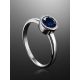 Sterling Silver Ring With Synthetic Sapphire Centerstone, Ring Size: 8 / 18, image , picture 2