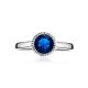 Sterling Silver Ring With Synthetic Sapphire Centerstone, Ring Size: 8 / 18, image , picture 3