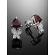 Silver Studs With Crystal Butterflies And Garnet, image , picture 2