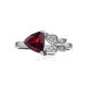 Silver Ring With Crystal Butterfly And Deep Red Garnet Centerstone, Ring Size: 8.5 / 18.5, image , picture 3