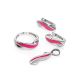 Sterling Silver Earrings With Pink Enamel, image , picture 3