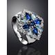 Sterling Silver Ring With Multicolor Crystals, Ring Size: 7 / 17.5, image , picture 2