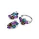 Silver Ring With Multicolor Crystals, Ring Size: 8 / 18, image , picture 5