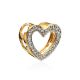 Golden Heart Shaped Pendant With White Diamonds, image , picture 3
