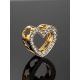 Golden Heart Shaped Pendant With White Diamonds, image , picture 2
