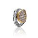 Round Two Tone Gold Pendant With White Diamonds, image , picture 3