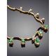 Golden Necklace With Emeralds And Diamonds The Oasis, image , picture 2