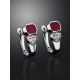 Geometric Silver Earrings With Enamel And Crystals, image , picture 2