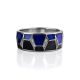 Silver Enamel Band Ring, Ring Size: 8.5 / 18.5, image , picture 3