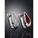 Red Enamel and Crystal Silver Earrings, image , picture 2