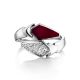 Red Enamel Silver Ring, Ring Size: 6 / 16.5, image , picture 3