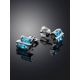 Stylish Silver Studs With Synthetic Topaz, image , picture 2