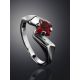 Silver Silver Ring With Deep Red Garnet Centerstone, Ring Size: 7 / 17.5, image , picture 2