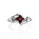 Silver Silver Ring With Deep Red Garnet Centerstone, Ring Size: 7 / 17.5, image , picture 3