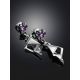 Geometric Silver Dangles With Amethyst Centerstones, image , picture 2