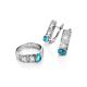 Silver Ring With Synthetic Topaz And White Crystals, Ring Size: 7 / 17.5, image , picture 4