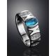 Silver Ring With Synthetic Topaz And White Crystals, Ring Size: 7 / 17.5, image , picture 2