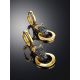 Designer Golden Panther Earrings With Crystals, image , picture 2