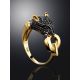 Golden Panther Ring With Crystals, Ring Size: 8 / 18, image , picture 2