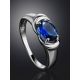 Sterling Silver Ring With Synthetic Sapphire, Ring Size: 5.5 / 16, image , picture 2