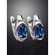 Synthetic Sapphire Silver Earrings, image , picture 2