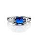 Sterling Silver Ring With Synthetic Sapphire, Ring Size: 7 / 17.5, image , picture 3
