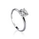 Bold White Crystal Ring In Silver, Ring Size: 6 / 16.5, image 