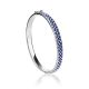 Silver Hinged Clasp Bracelet With Blue And White Crystals The Eclat, image 