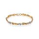 Two Toned Golden Bracelet With Crystals, image 