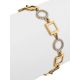 Geometric Golden Link Bracelet With Crystals, image , picture 3