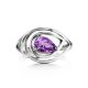Silver Ring With Bright Amethyst Centerpiece, Ring Size: 6.5 / 17, image , picture 3