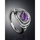 Silver Ring With Bright Amethyst Centerpiece, Ring Size: 6.5 / 17, image , picture 2