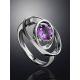 Silver Ring With Twinkling Amethyst Centerstone, Ring Size: 9 / 19, image , picture 2