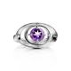 Silver Ring With Twinkling Amethyst Centerstone, Ring Size: 6.5 / 17, image , picture 3