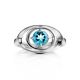Silver Ring With Synthetic Topaz Centerstone, Ring Size: 5.5 / 16, image , picture 3