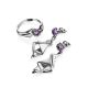 Geometric Silver Dangles With Amethyst Centerstones, image , picture 4