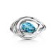 Silver Ring With Synthetic Topaz, Ring Size: 6.5 / 17, image , picture 4