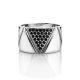 Sterling Silver Band Ring With Black Crystals, Ring Size: 7 / 17.5, image , picture 3