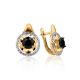 Sapphire Golden Earrings With Diamonds The Mermaid, image 