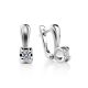White Gold Latch Back Earrings With Diamonds, image 