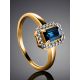 Golden Ring With Sapphire And Diamonds The Mermaid, Ring Size: 8 / 18, image , picture 2