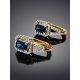 Sapphire Golden Earrings With Diamonds The Mermaid, image , picture 2