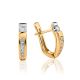 Yellow Gold Latch Back Earrings With Diamonds, image 