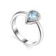 Silver Ring With Synthetic Topaz, Ring Size: 5.5 / 16, image 