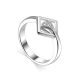 Geometric Silver Crystal Ring The Astro, Ring Size: 8 / 18, image 