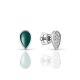 Silver Drop Shaped Studs With Enamel And Crystals, image 